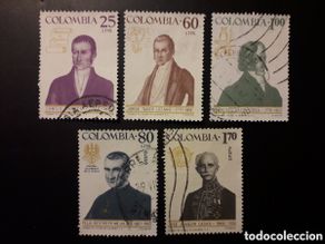 Selos: COLOMBIA YVERT 625/7 + A-468/9 SERIE COMPLETA USADA 1967 PERSONAJES PEDIDO MÍNIMO 3€